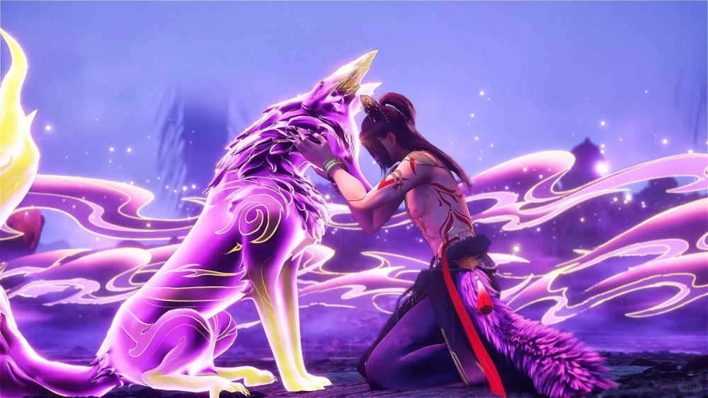 Hình ảnh 3d Bạch Hồ Yêu Vương tỏa sáng giữa màn đêm