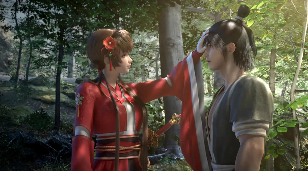 Hình ảnh Hồng Di bái sư với phong thái nghiêm trang