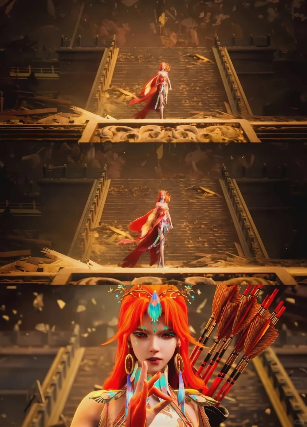 Cảnh tượng Liễu Thất Nguyệt hóa phượng đầy uy quyền và lộng lẫy