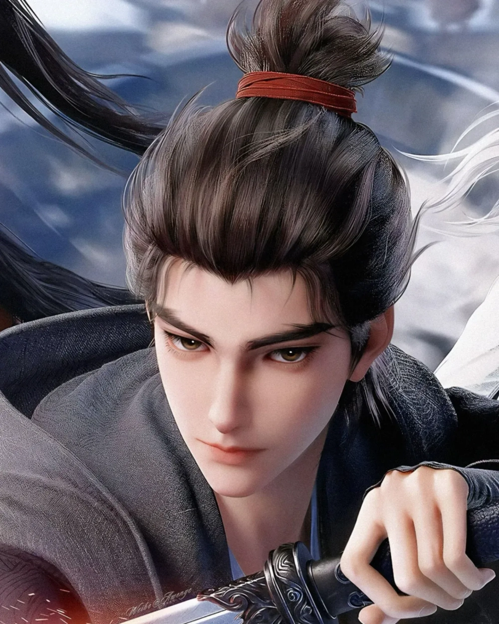 Phác họa Mạnh Xuyên về già vẫn đầy khí chất anh hùng