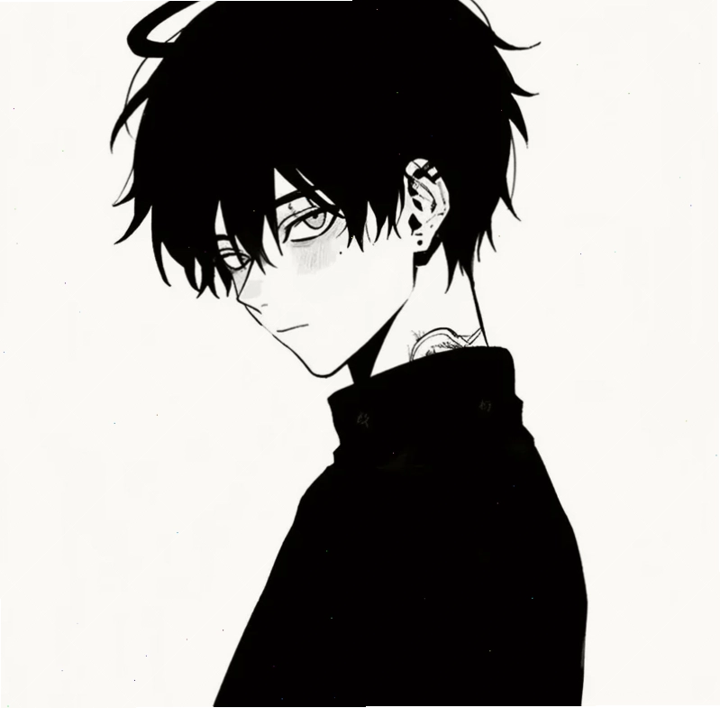 Ảnh anime boy với ánh mắt buồn bã và biểu cảm lạnh lùng