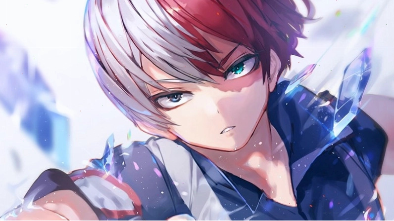 Ảnh anime boy với trang phục chiến binh hiện đại trên điện thoại