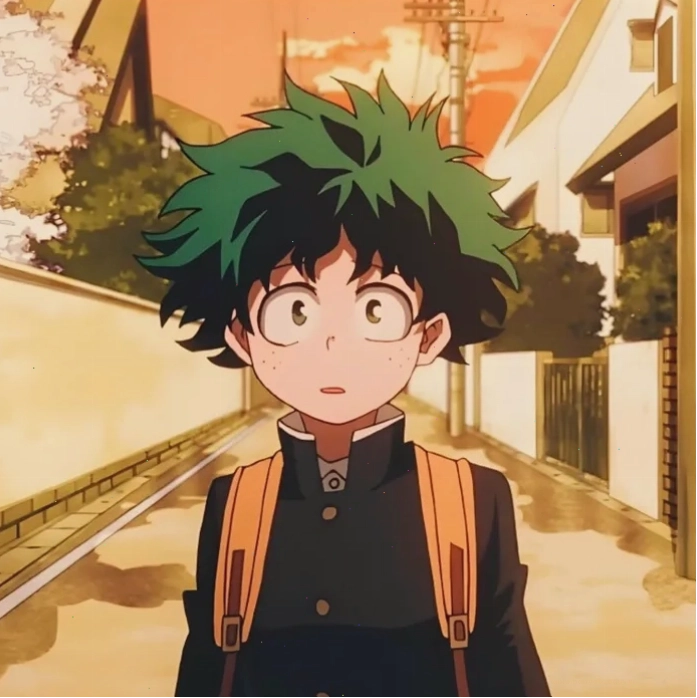 Ảnh anime Deku với biểu cảm quyết tâm
