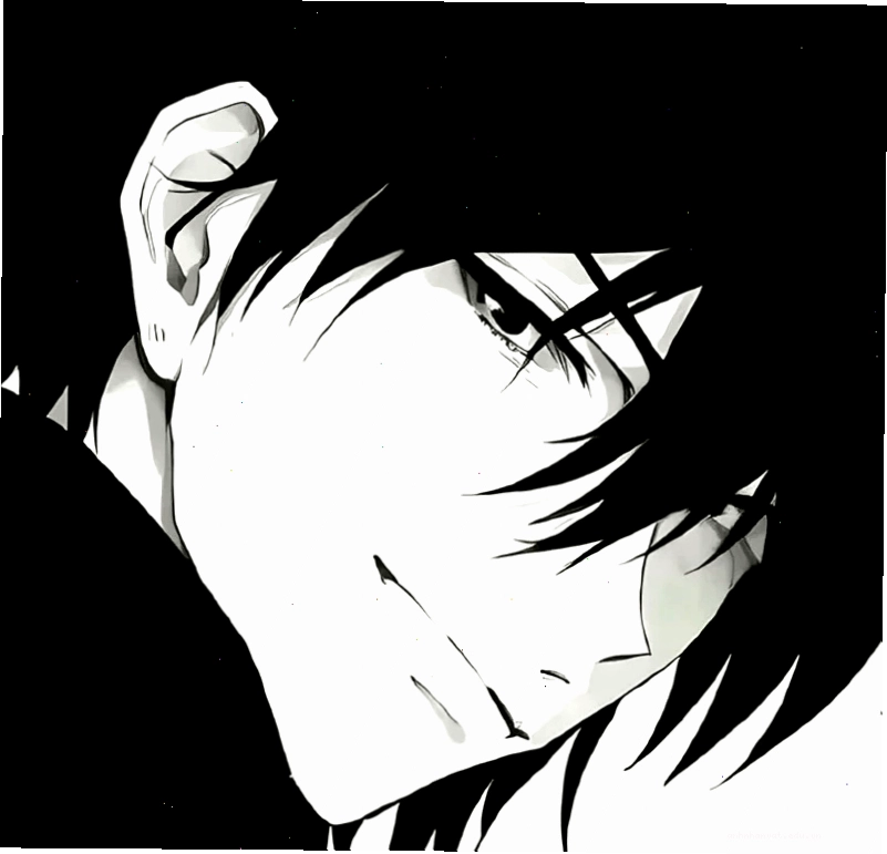 Ảnh anime đen trắng nam với nét ngầu đặc trưng