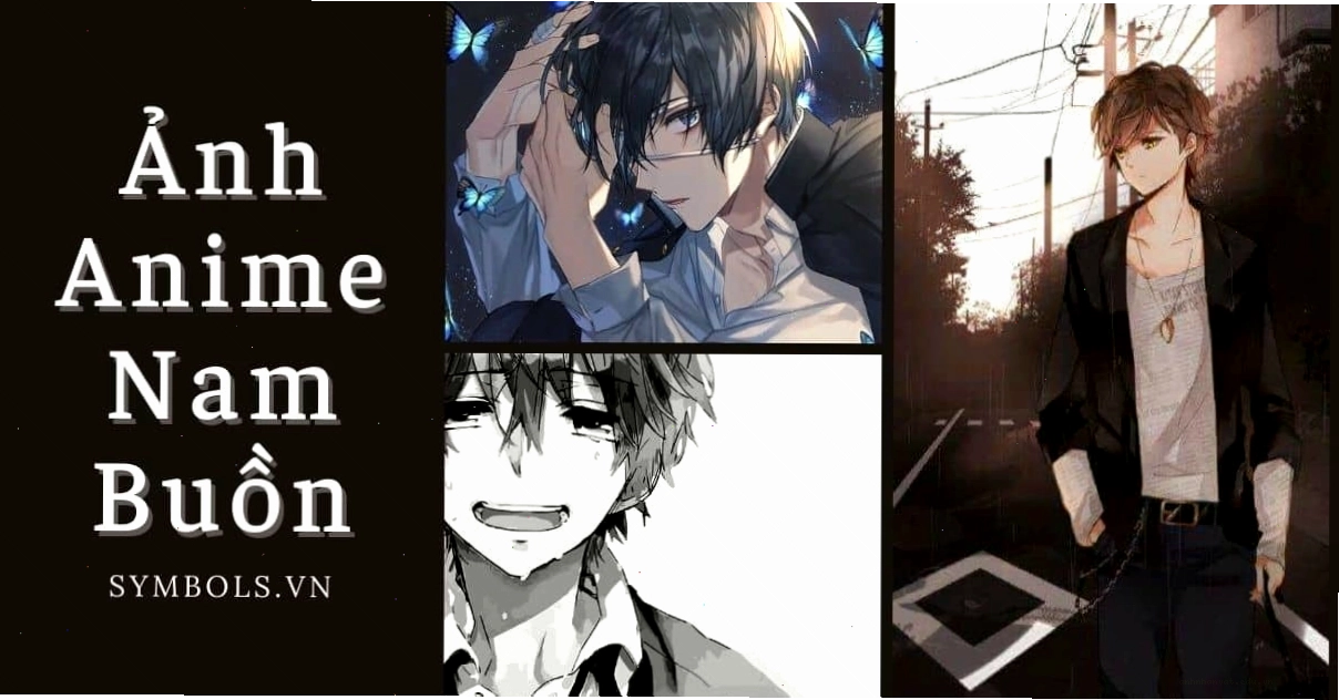 Ảnh anime nam buồn với biểu cảm trầm tư