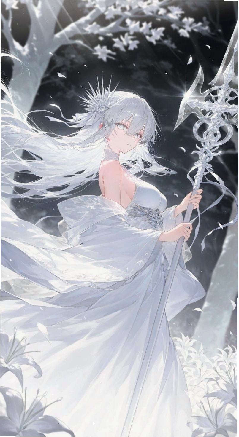 Ảnh anime nữ đẹp, xinh gái với trang phục tối màu