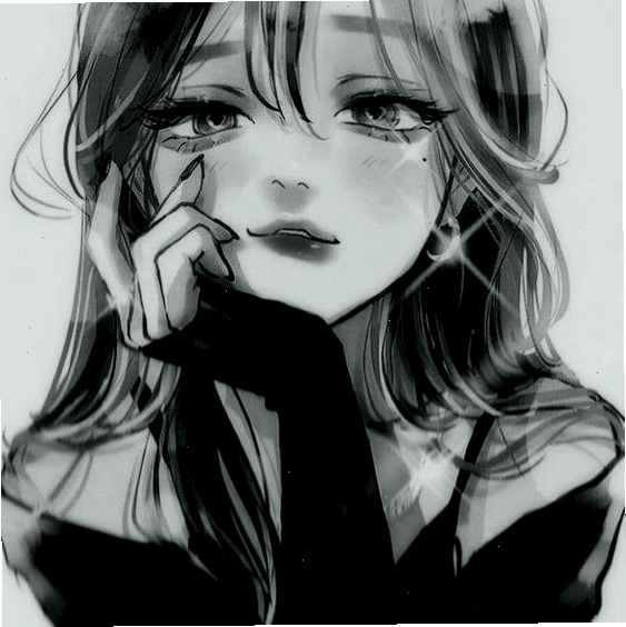 Ảnh anime nữ ngầu trắng đen