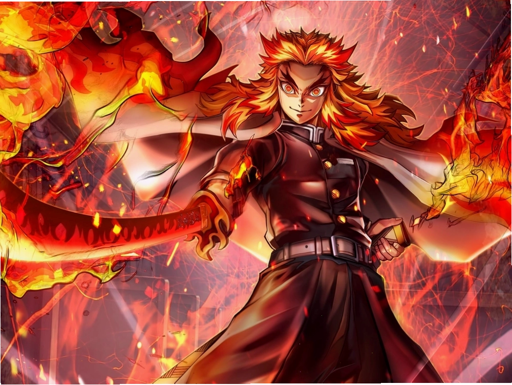Ảnh anime Rengoku với biểu cảm chân thật
