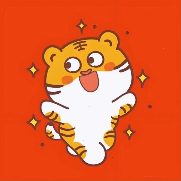 Ảnh hổ chibi với đôi mắt to tròn đáng yêu