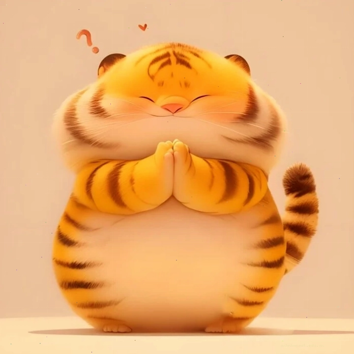 Ảnh hổ cute chibi với biểu cảm ngộ nghĩnh