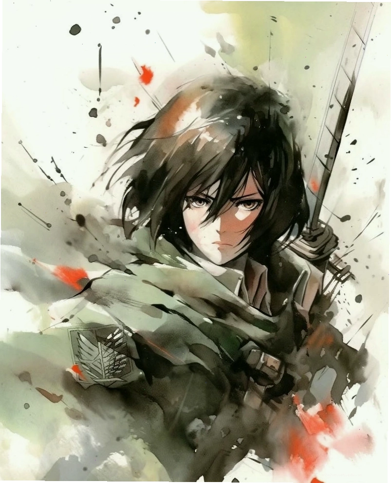 Ảnh nền Mikasa Ackerman Chibi 4K