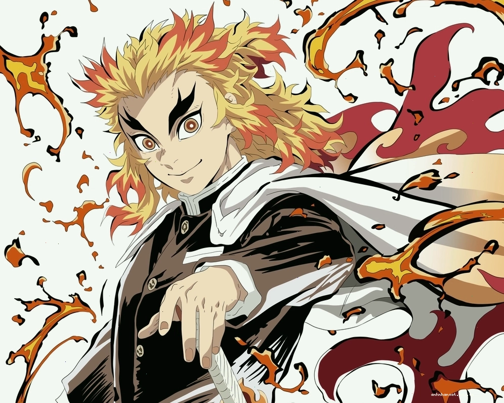 Ảnh Rengoku ngầu lòi trong tư thế sẵn sàng chiến đấu