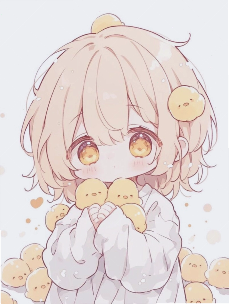 Anime girl chibi đang mỉm cười dịu dàng