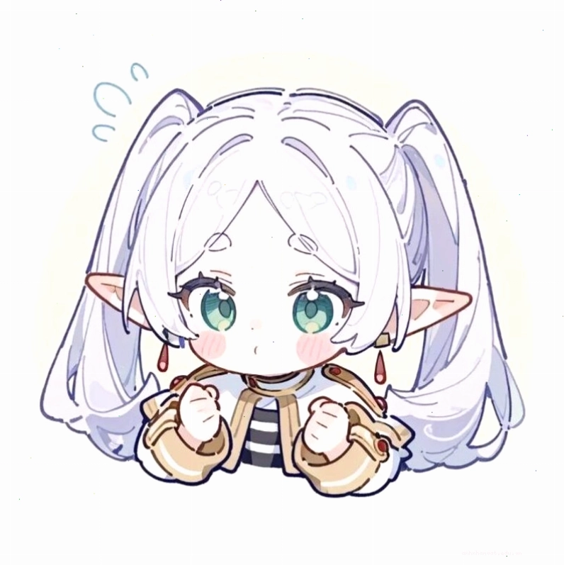 Anime girl chibi với mái tóc dài màu tím và trang phục ma thuật