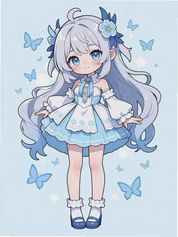 Avatar chibi nữ sinh với đồng phục đáng yêu