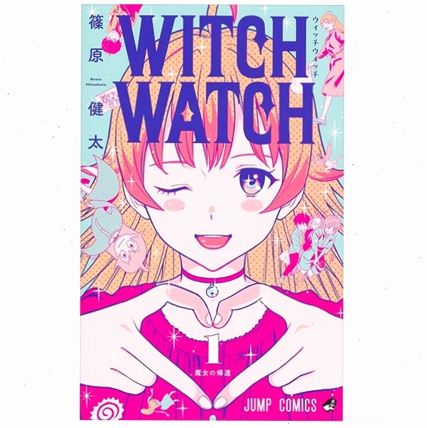Bìa truyện Witch Watch tập 1 với hình ảnh Nico và Keigo