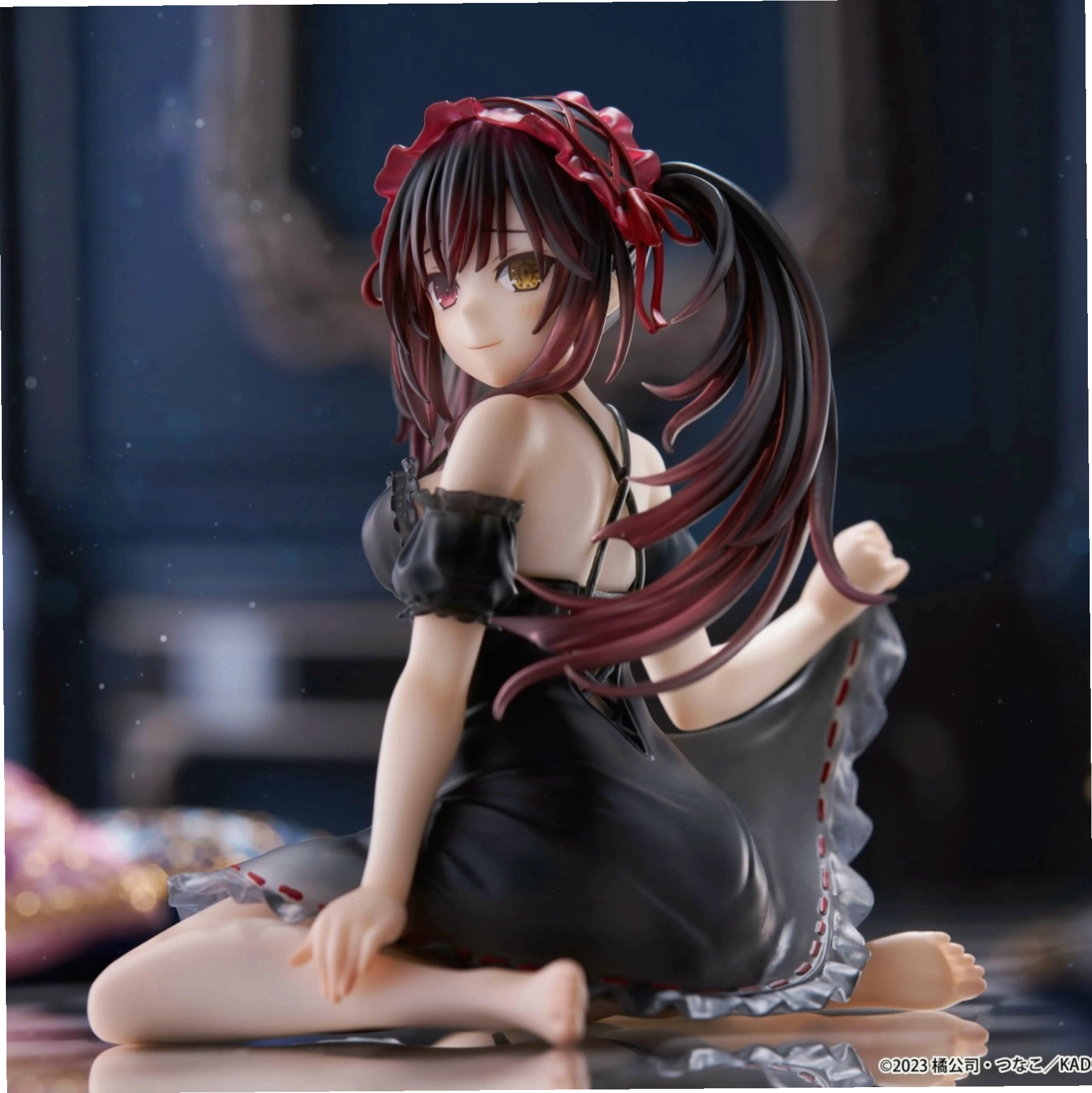 Cận cảnh khuôn mặt mô hình Kurumi Tokisaki