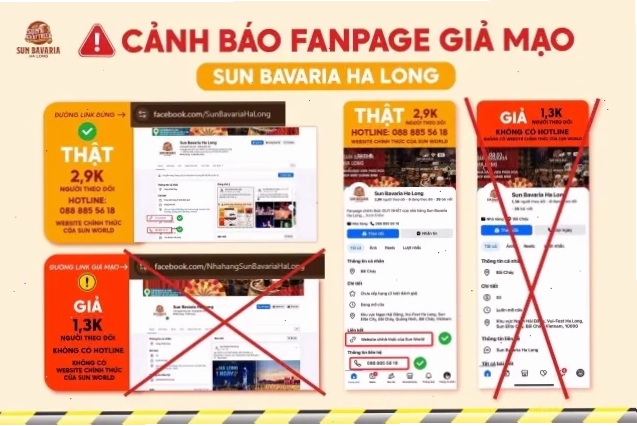 Cảnh báo du khách về các trang fanpage giả mạo liên quan đến Sun World Hạ Long
