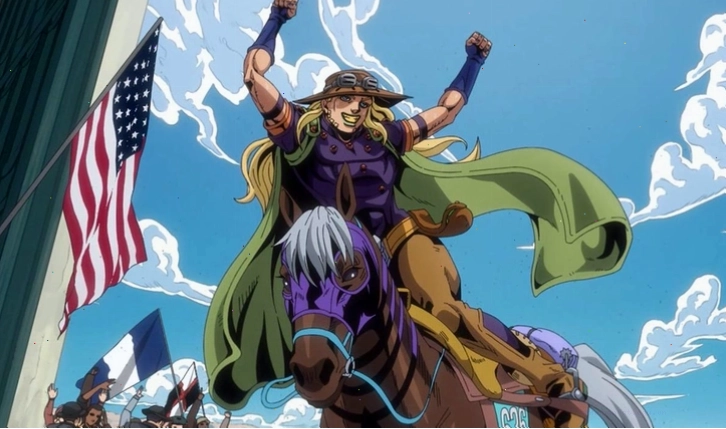 Cảnh đua xe trong Steel Ball Run