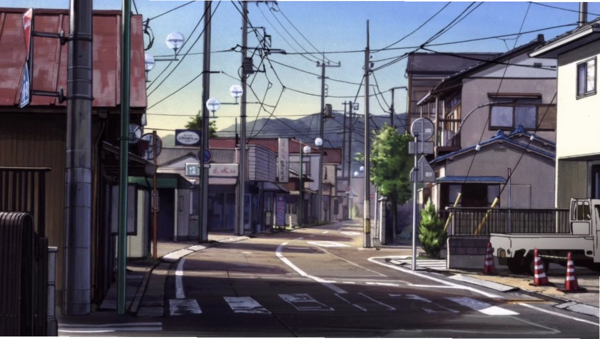 Cảnh quay trong anime Aku no Hana với màu sắc trầm buồn