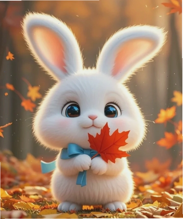 Chú thỏ chibi đang ngủ say sưa