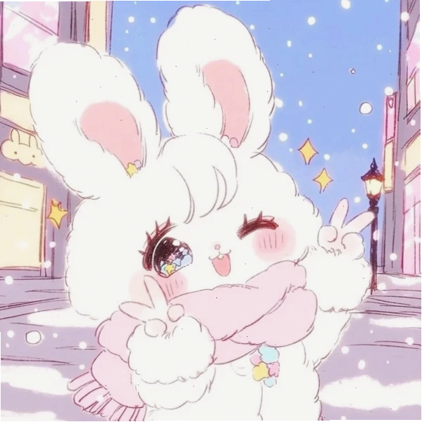Chú thỏ chibi với đôi mắt to tròn thể hiện sự dễ thương