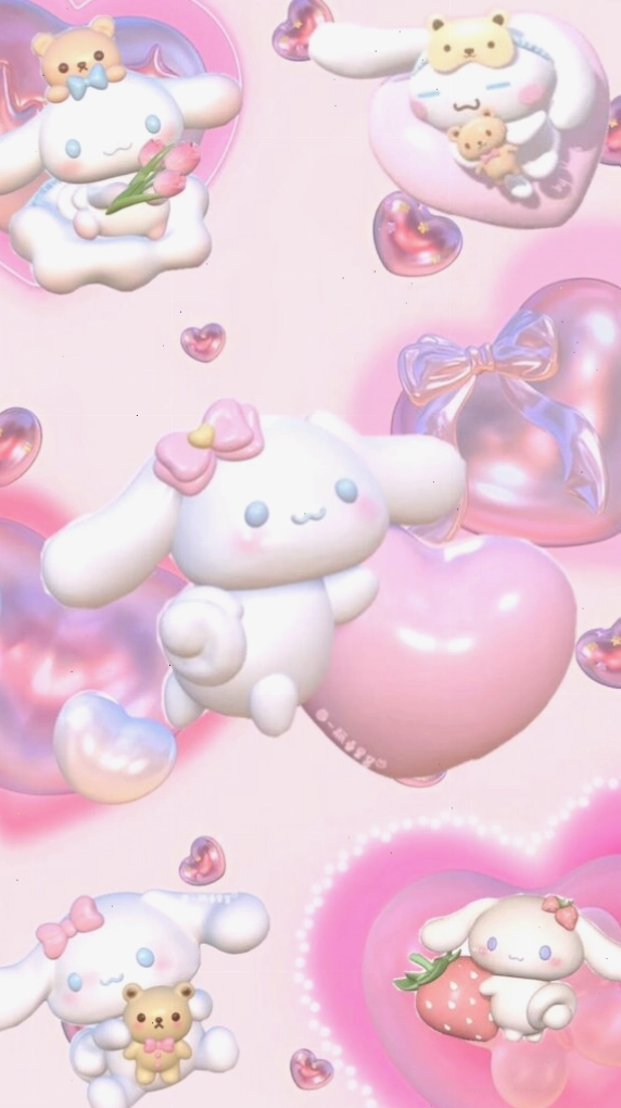 Cinnamoroll anime cute với bong bóng hồng