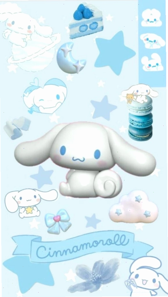Cinnamoroll phong cách sticker màu xanh baby dễ thương