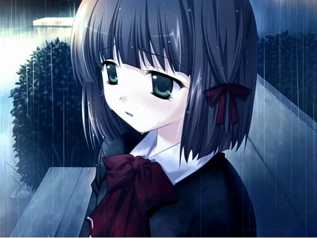 Cô gái anime với đôi mắt buồn sâu thẳm, biểu cảm đầy tâm trạng