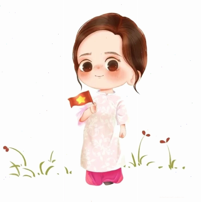 Cô giáo chibi duyên dáng trong tà áo dài