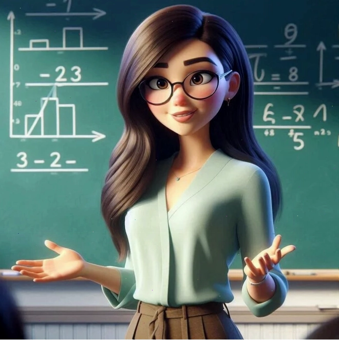 Cô giáo chibi png với background trong suốt