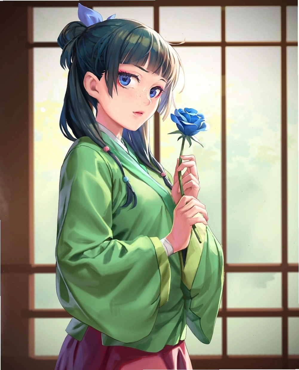 Cô nàng waifu 4k với đôi mắt to tròn và nụ cười tỏa nắng