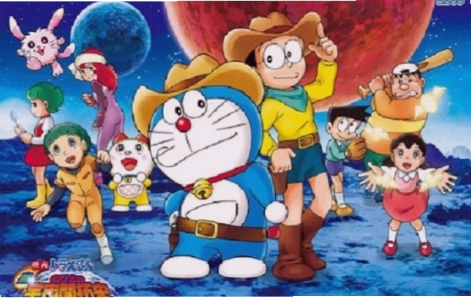 Doraemon và nhóm bạn chuẩn bị cho chuyến đi mới