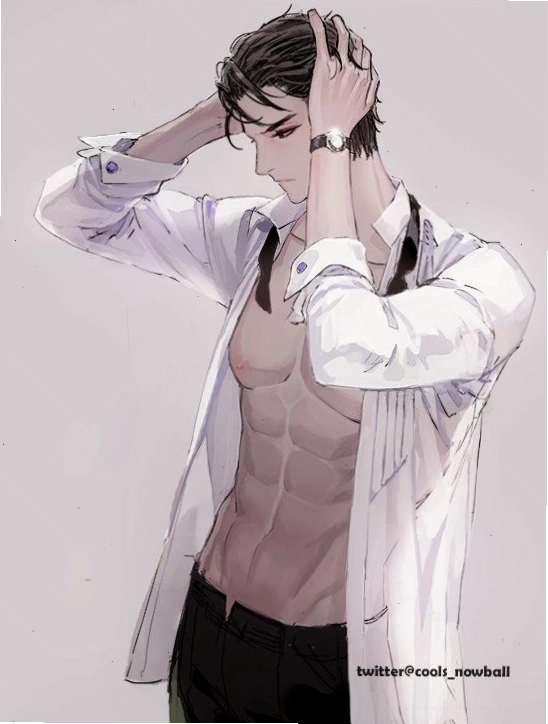 Hình ảnh anime nam 6 múi với ánh mắt sắc sảo và phong thái bất cần