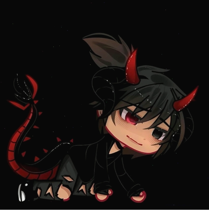 Hình ảnh anime nam ác quỷ chibi với biểu cảm vui nhộn và đáng yêu