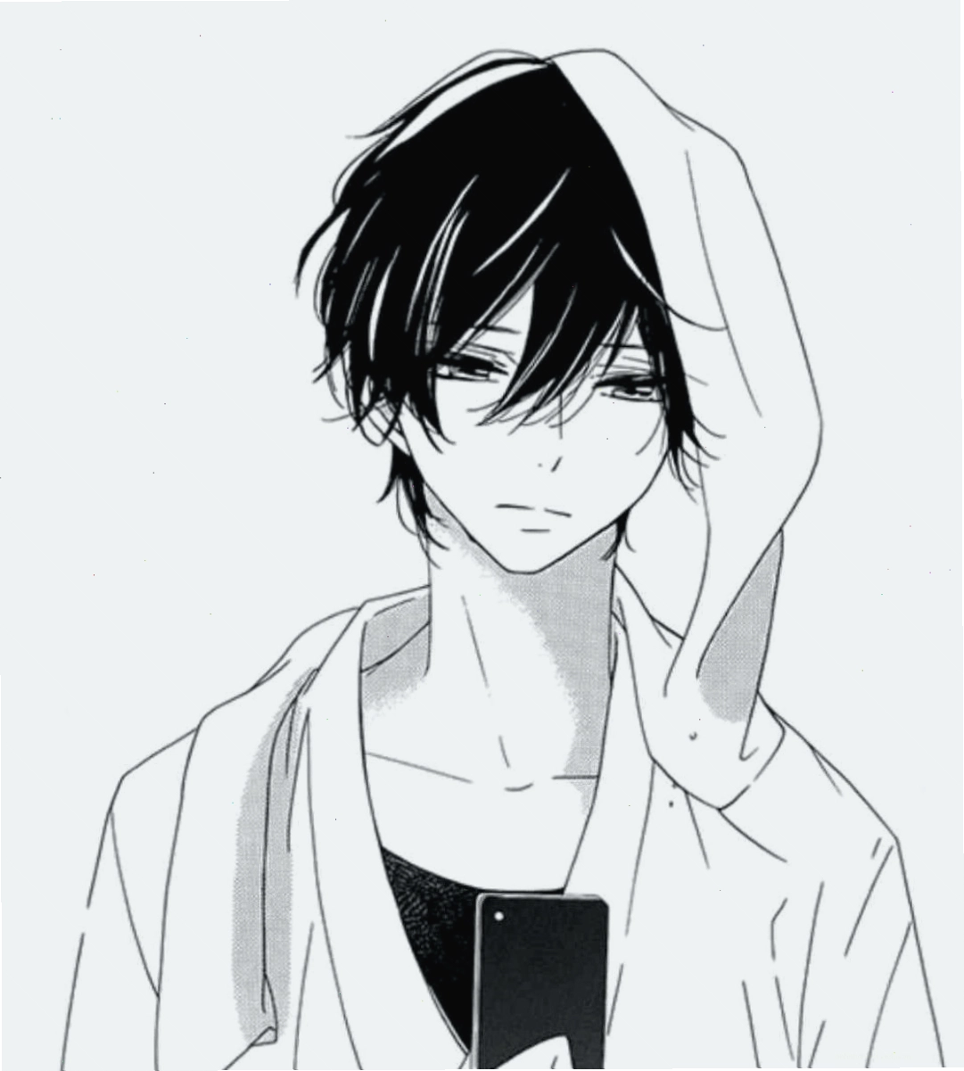 Hình ảnh anime nam đẹp đen trắng mang phong cách lạnh lùng và cuốn hút