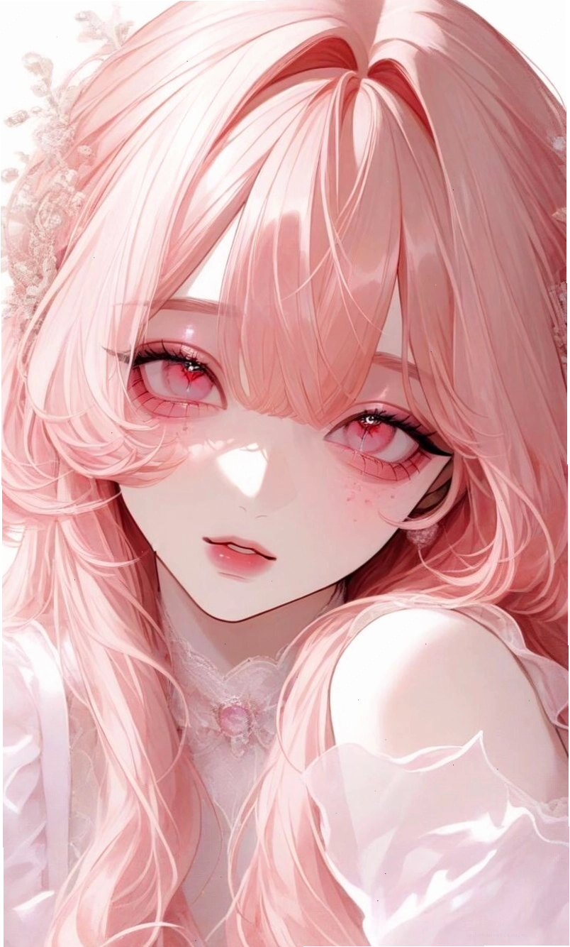 Hình ảnh anime nữ đẹp, xinh gái tóc hồng