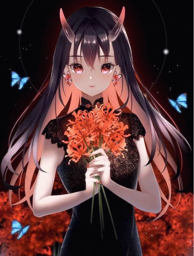 Hình ảnh anime với hoa bỉ ngạn đỏ, gợi lên hồi ức đau thương