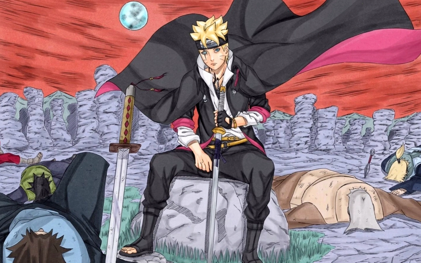Hình ảnh Boruto lạnh lùng tiêu diệt các kẻ săn đuổi