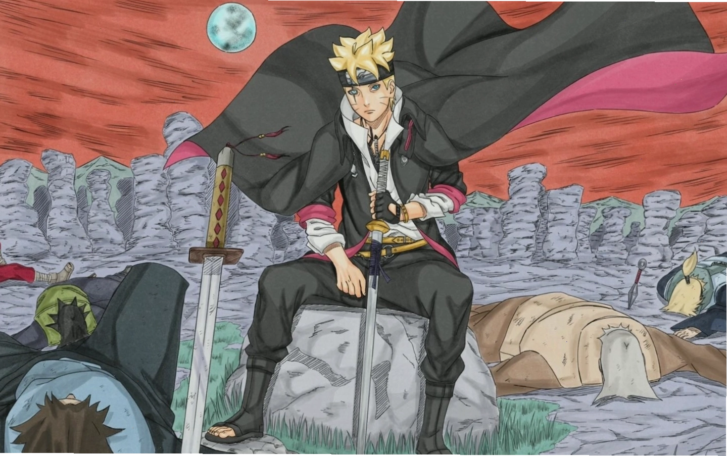 Hình ảnh boruto lạnh lùng tiêu diệt các kẻ săn đuổi trong trận chiến khốc liệt