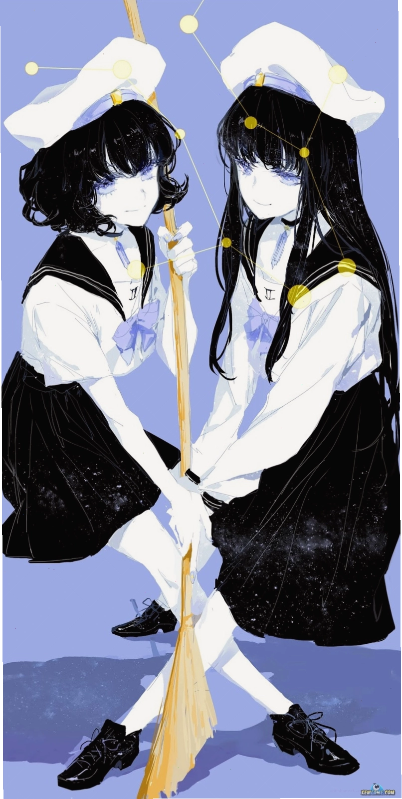 Hình ảnh cung Ma Kết nữ phiên bản anime với vẻ ngoài điềm tĩnh và cuốn hút