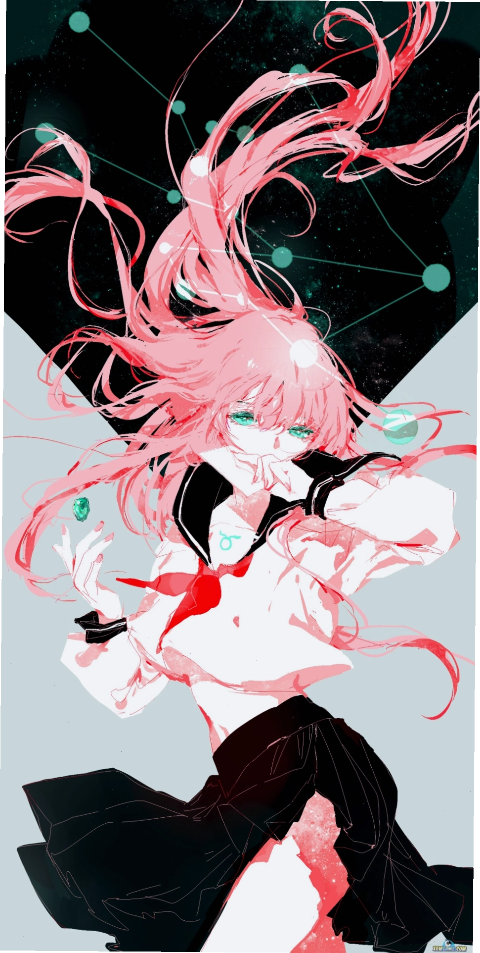 Hình ảnh Cung Ma Kết nữ trong trang phục công sở quyền lực theo phong cách Anime