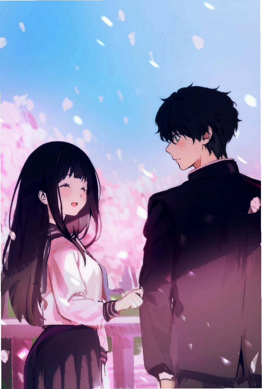 Hình ảnh đẹp trong anime Hyouka với tông màu dịu nhẹ