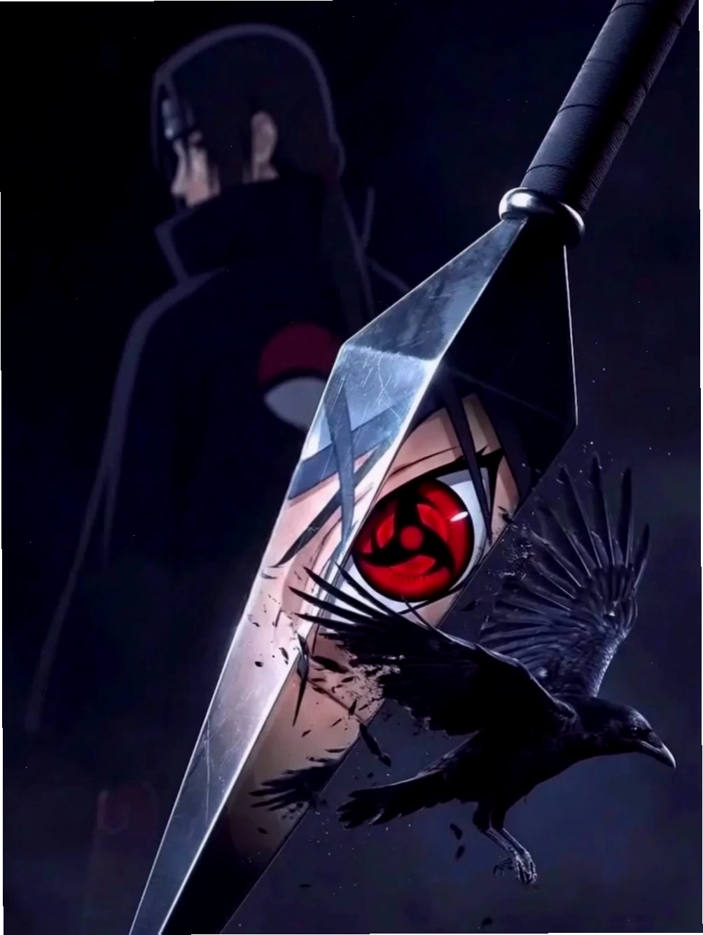 Hình ảnh Itachi Uchiha trầm tư nhìn về phía xa
