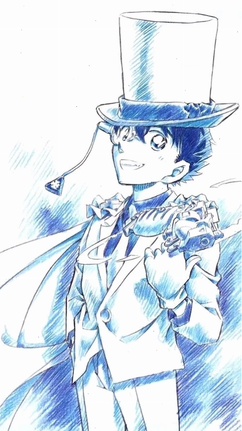 Hình ảnh Kaito Kid và Conan đối đầu