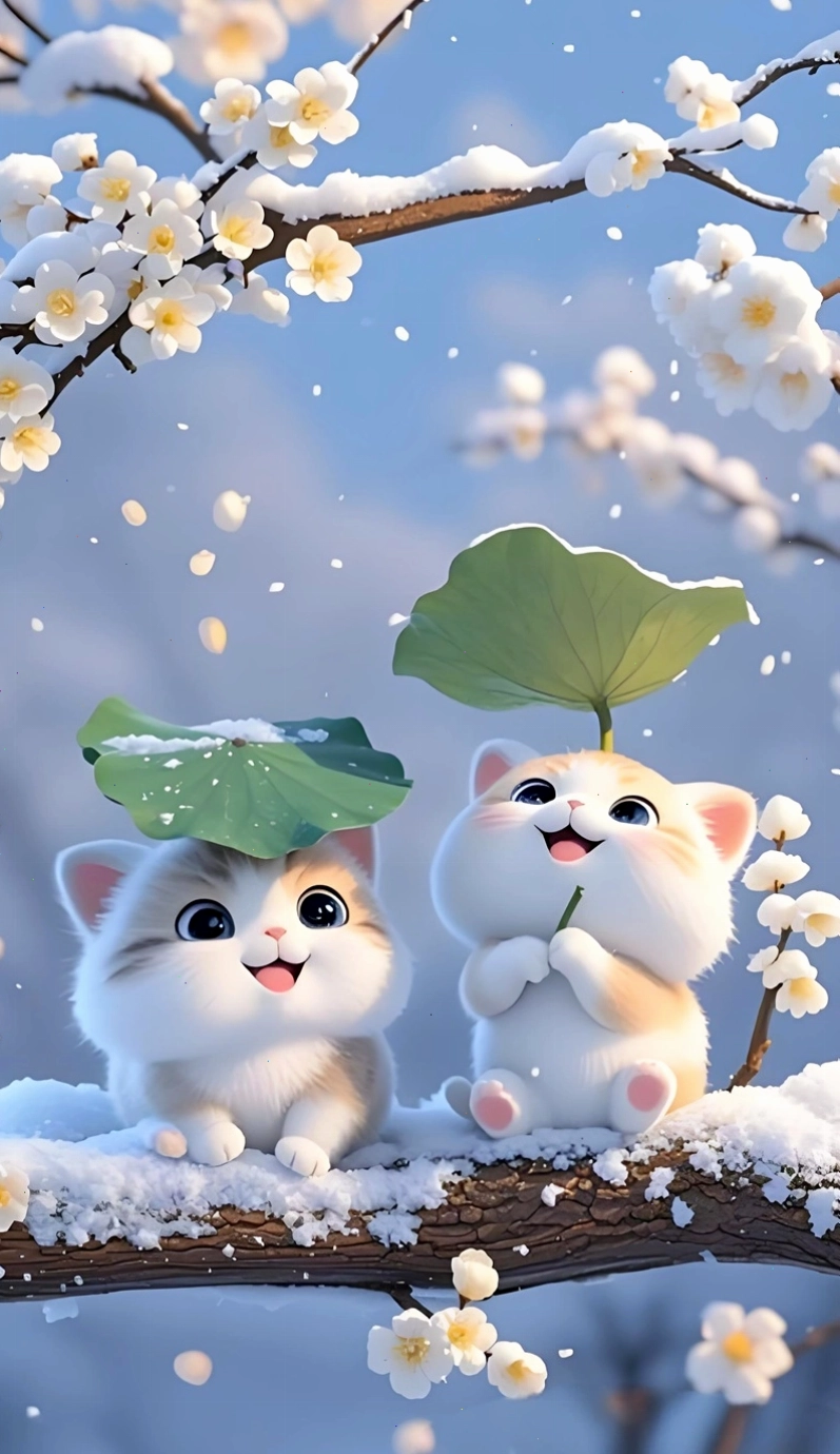 Hình ảnh mèo con chibi cute đang lim dim ngủ