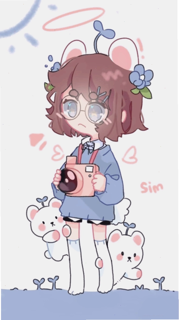 Hình ảnh Simmy anime chibi dễ thương với biểu cảm lém lỉnh