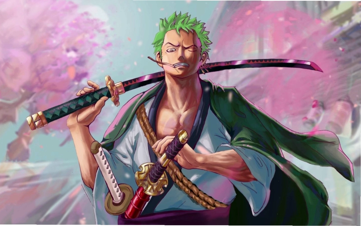 Hình ảnh Zoro đang trong thế tấn công