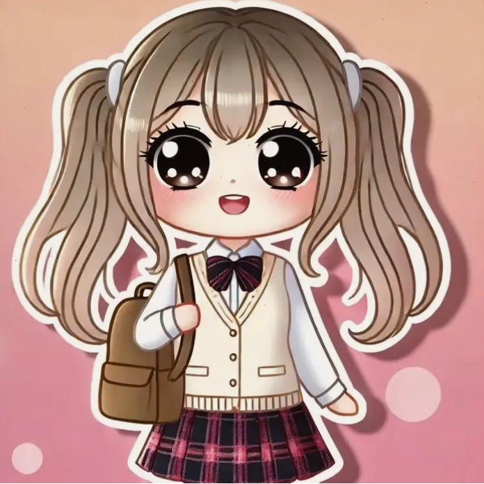 Hình anime chibi học sinh cấp 2 biểu cảm cute