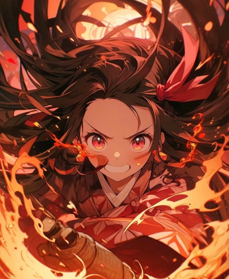 Hình anime Nezuko Chibi Hóa Quỷ